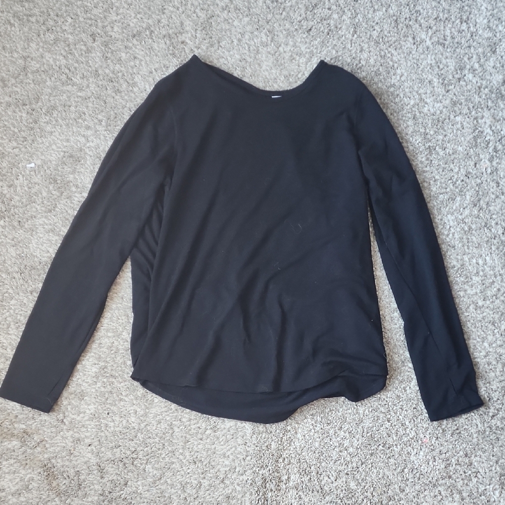 Old Navy Active Open Back Faux Wrap Back Long Sleeve Tee